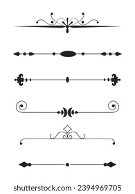 Calligraphic set ornamental divider collection