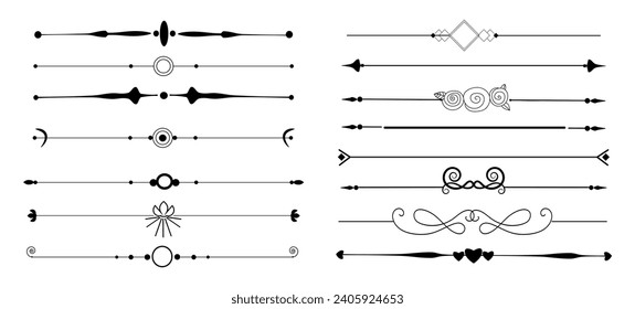 Calligraphic set ornamental element collection	