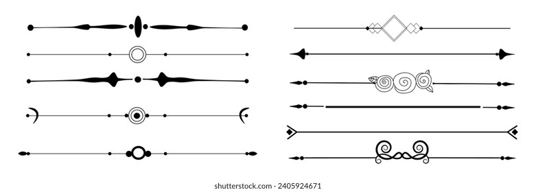 Calligraphic set ornamental element collection	
