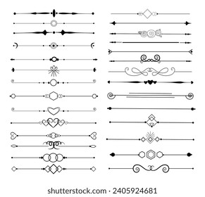 Conjunto caligráfico colección de elementos ornamentales	