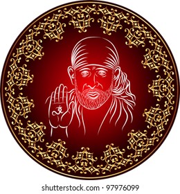 Calligraphic, Shirdi Sai Baba, was an Indian guru, yogi and fakir who is regarded by his Hindu and Muslim followers as a saint