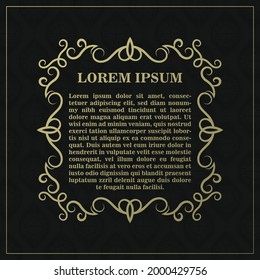 Calligraphic square ornament frame lines