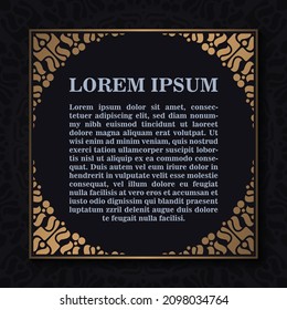 Calligraphic square ornament frame lines