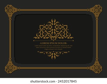 Calligraphic square ornament frame lines