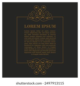 Calligraphic square ornament frame lines