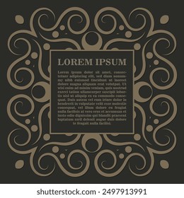 Calligraphic square ornament frame lines