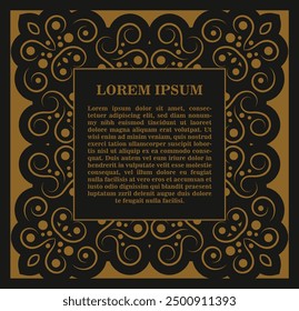 Calligraphic square ornament frame lines