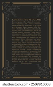 Calligraphic square ornament frame lines