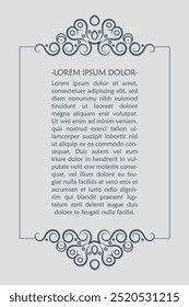 Calligraphic square ornament frame lines