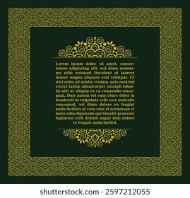 Calligraphic square ornament frame lines