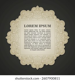 Calligraphic square ornament frame lines
