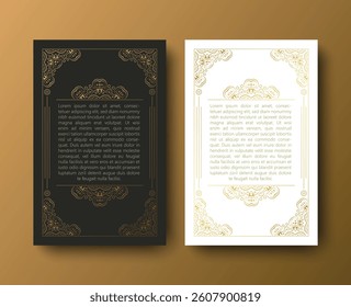 Calligraphic square ornament frame lines