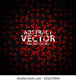 Calligraphic symbols abstract pattern background. Decorative 16:9 vector illustration dark wallpaper