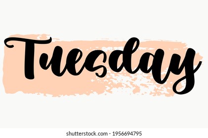Calligraphic text of days in vector. Hand written. For calendars, organizers, design, lettering, caligraphy, planner for the week