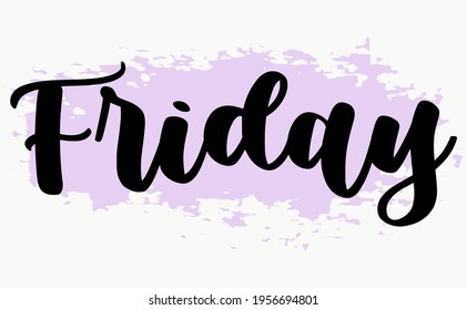 Calligraphic text of days in vector. Hand written. For calendars, organizers, design, lettering, caligraphy, planner for the week