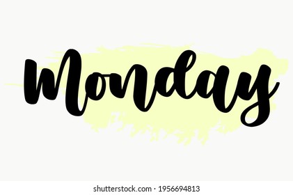Calligraphic text of days in vector. Hand written. For calendars, organizers, design, lettering, caligraphy, planner for the week