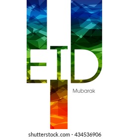 Calligraphic text of Eid Mubarak for the celebration of Muslim community festival.