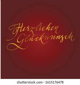 Calligraphic Text German Congratulations Banner Poster Stock Vector ...