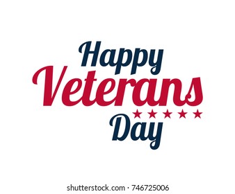 Calligraphic text for Veterans day, USA celebration. Vector design Happy Veterans Day