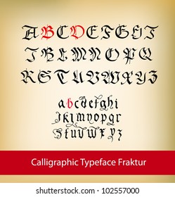Calligraphic Type Fracture. Vector Illustration