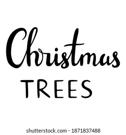 Calligraphic and typographic design element. Hand drawn lettering -Christmas tree