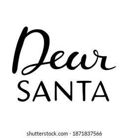 Calligraphic and typographic design element. Hand drawn lettering -Dear Santa