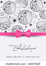 Calligraphic and typographic elements, frames, vintage labels, stickers, or tags for Merry Christmas and Happy New Year 2014 celebrations. 