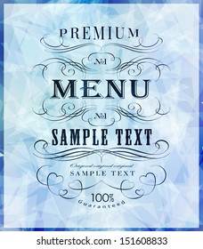 calligraphic typography design elements, page decoration and labels