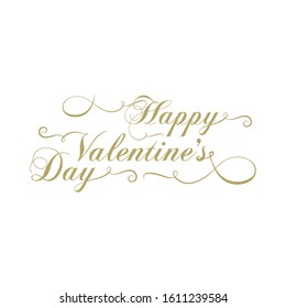 Calligraphic Valentine's Day greeting, vector