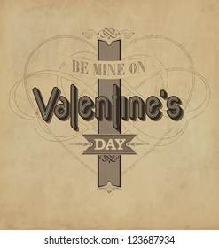 Calligraphic Valentines Design Template