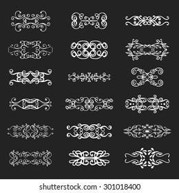 Calligraphic vector design elements and page decoration.