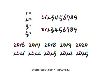 calligraphic vector numbers