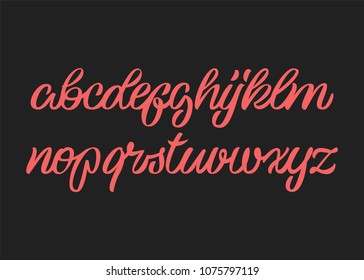 Calligraphic vector script font. Handwritten brush style modern calligraphy cursive typeface.