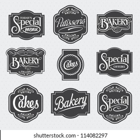 calligraphic vector sign and label design set