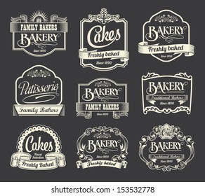 Calligraphic vector sign and label design set