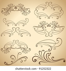 Calligraphic vector vintage dividers.