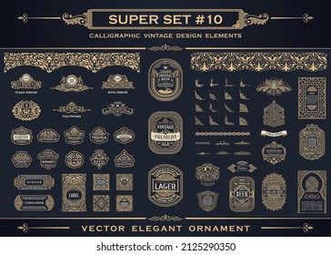 Calligraphic vintage elements. Vector baroque set. Design icons