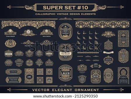Calligraphic vintage elements. Vector baroque set. Design icons