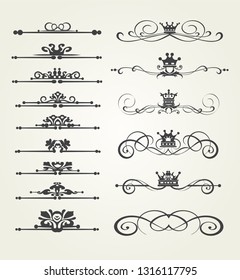 Calligraphic Decorative Dividers Set Retro Text Stock Vector (Royalty ...
