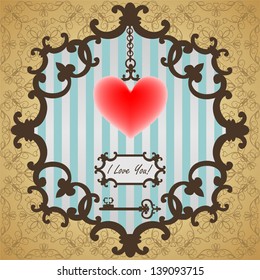 Calligraphic Vintage Frame, Old Decor, Vector Version