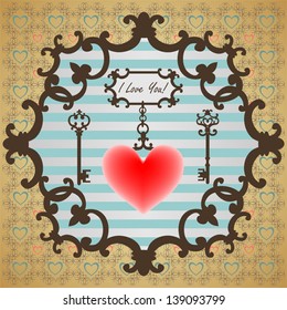 Calligraphic Vintage Frame, Old Decor, Vector Version
