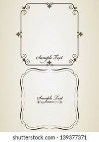 Calligraphic vintage frames vector