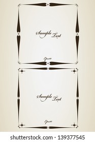 Calligraphic vintage frames vector