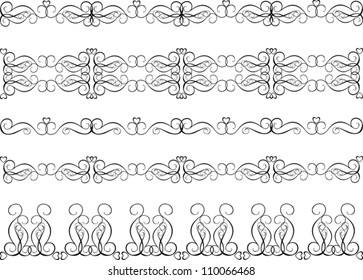 Calligraphic Vintage Ornament on White Background, Old Decor, Isolated Vector Illustration