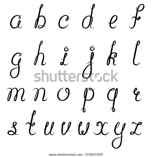 Calligraphic Vintage Script Font Alphabet Isolated Stock Vector ...