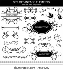 Calligraphic vintage set