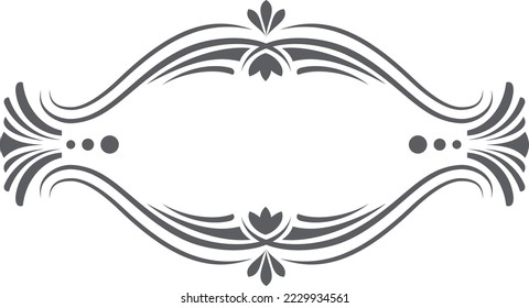 Calligraphic vintage text frame. Decorative filigree border