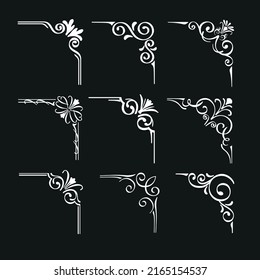 calligraphic vintage typographic decorative set ornamental designs