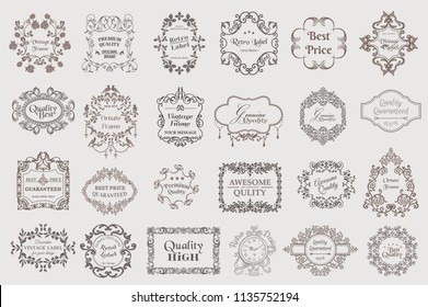 Calligraphic vintage vector design elements and page decorations