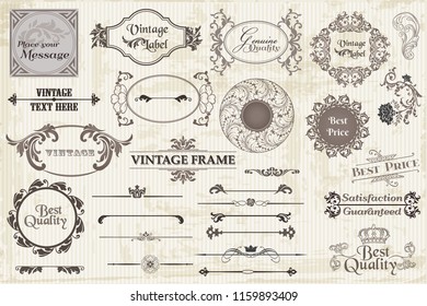 Vintage Typographic Design Elements Set Vector Stock Vector (Royalty ...